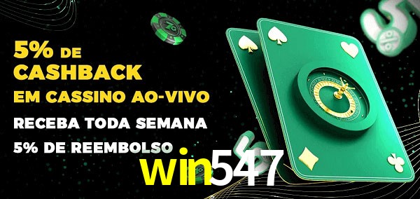 Promoções do cassino ao Vivo win547